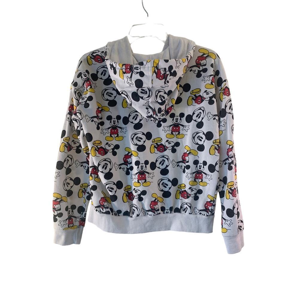 DISNEY Juniors All Over Print Mickey Mouse Full Zip Hoodie / Size: M 7-9 - Picture 2 of 8